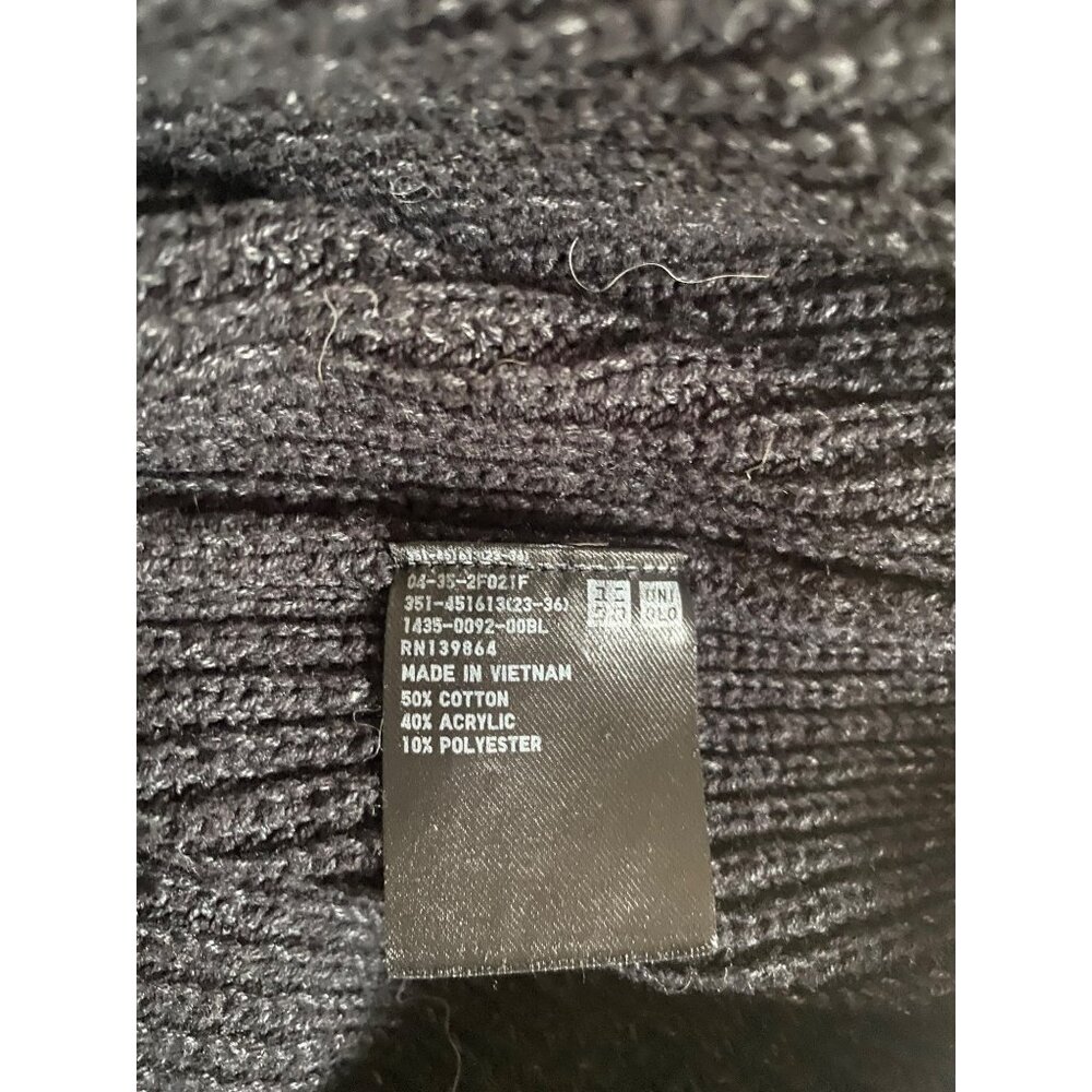 Uniqlo Charcoal Chunky Knit Crew Neck Sweater Vest M - Picture 4 of 4
